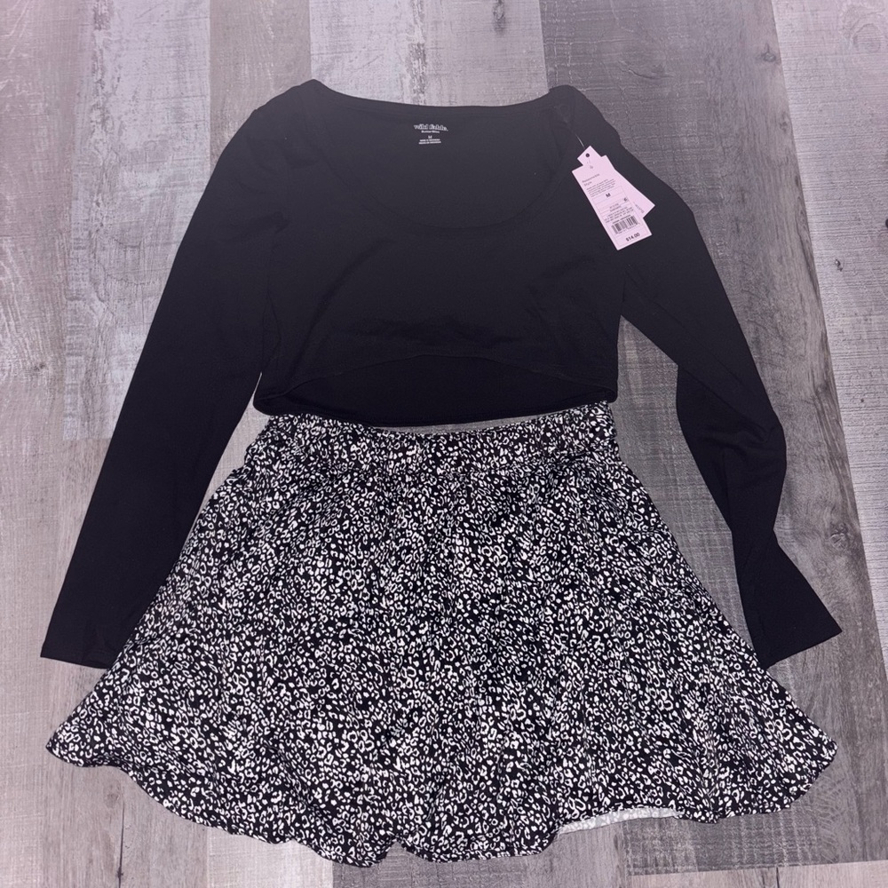🌻Wild Fable Black Top with Rewind Skater Skirt